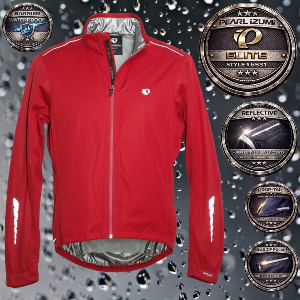 Pearl Izumi Elite Barrier WxB Waterproof Cycling Jacket Red S No Tag 6531